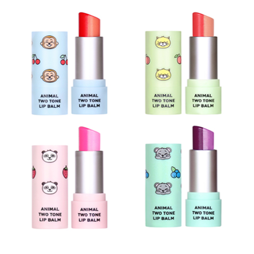 Animal Two-Tone Lip Balm 4 Type Set
